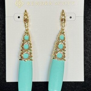 Kendra Scott Natalie Gold Linear Dangle Earrings New With Tags